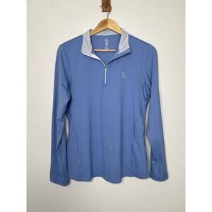 Rhoback Performance Quarter Zip Pullover Women’s Size Medium Light Blue